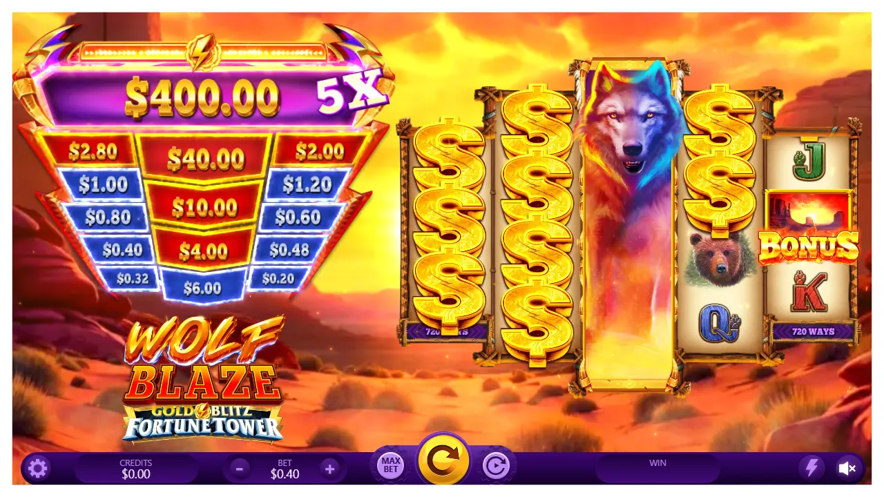 Wolf Blaze Gold Blitz Fortune Tower s1